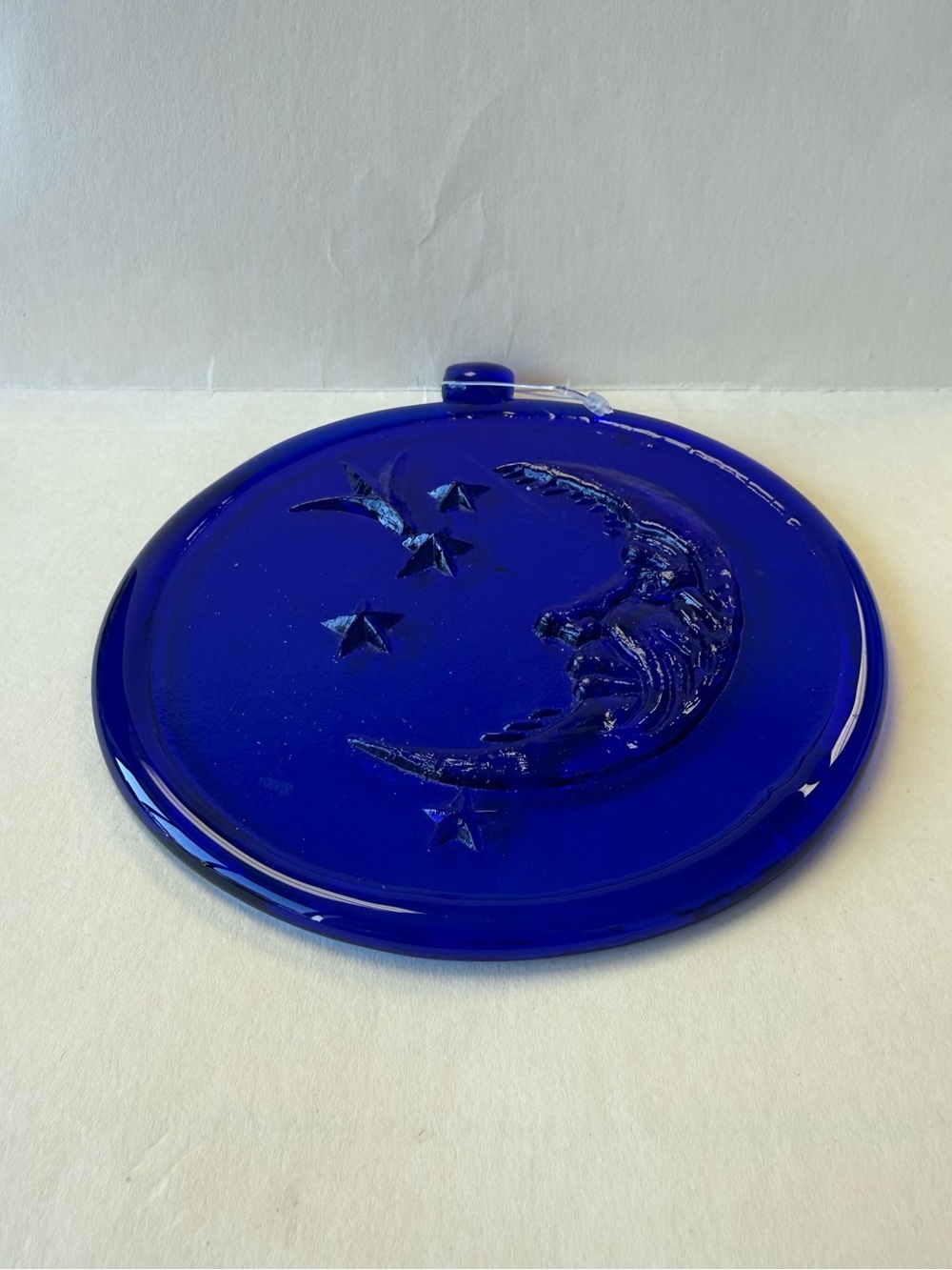 Cobalt Glass Blue Moon & Stars Celestial Large 6” Sun Catcher. - Picture 2 of 13